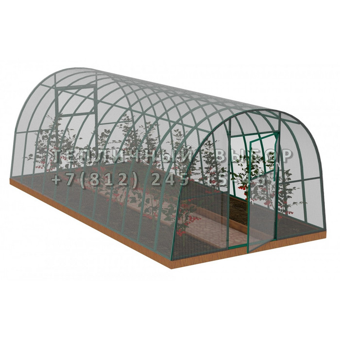 Теплица из поликарбоната Усиленная Арочная 3х6 h=2.1 м профиль 30х30 мм Зеленый