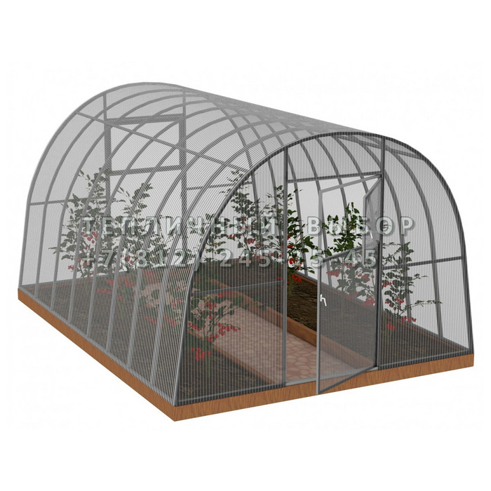 Теплица из поликарбоната Усиленная Арочная 2,5х8 h=2 м профиль 20х20 мм